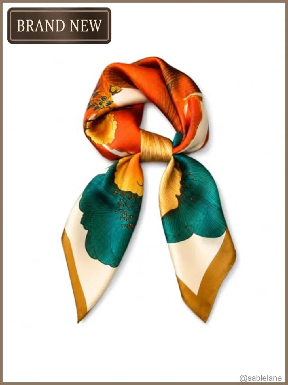 NextArt Satin Square Scarf for Women - Floral Silky Soft Head Wrap, Lightweight